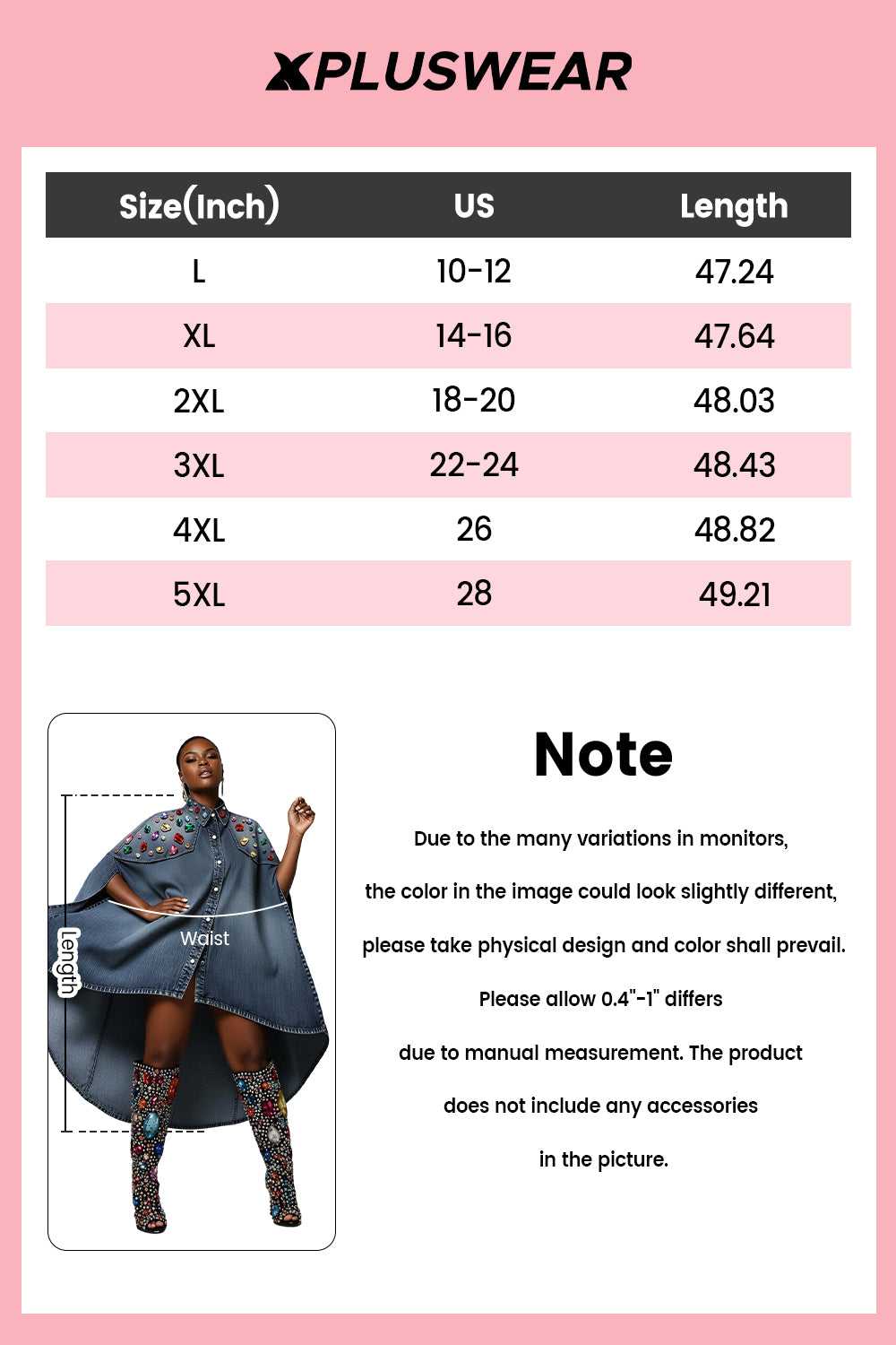 Xpluswear Design Plus Size Party Blue Shirt Collar Half Sleeve Drilling Casual Asymmetric Hem Denim Mini Dresses