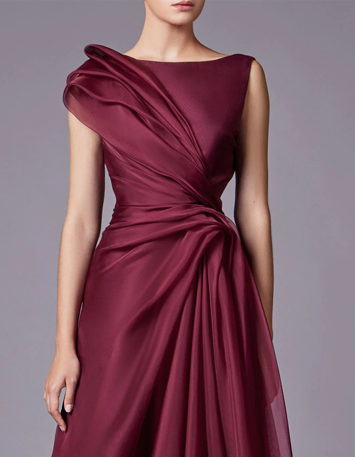 Sleeveless Cinched-Waist Floor-Length Maxi Dress