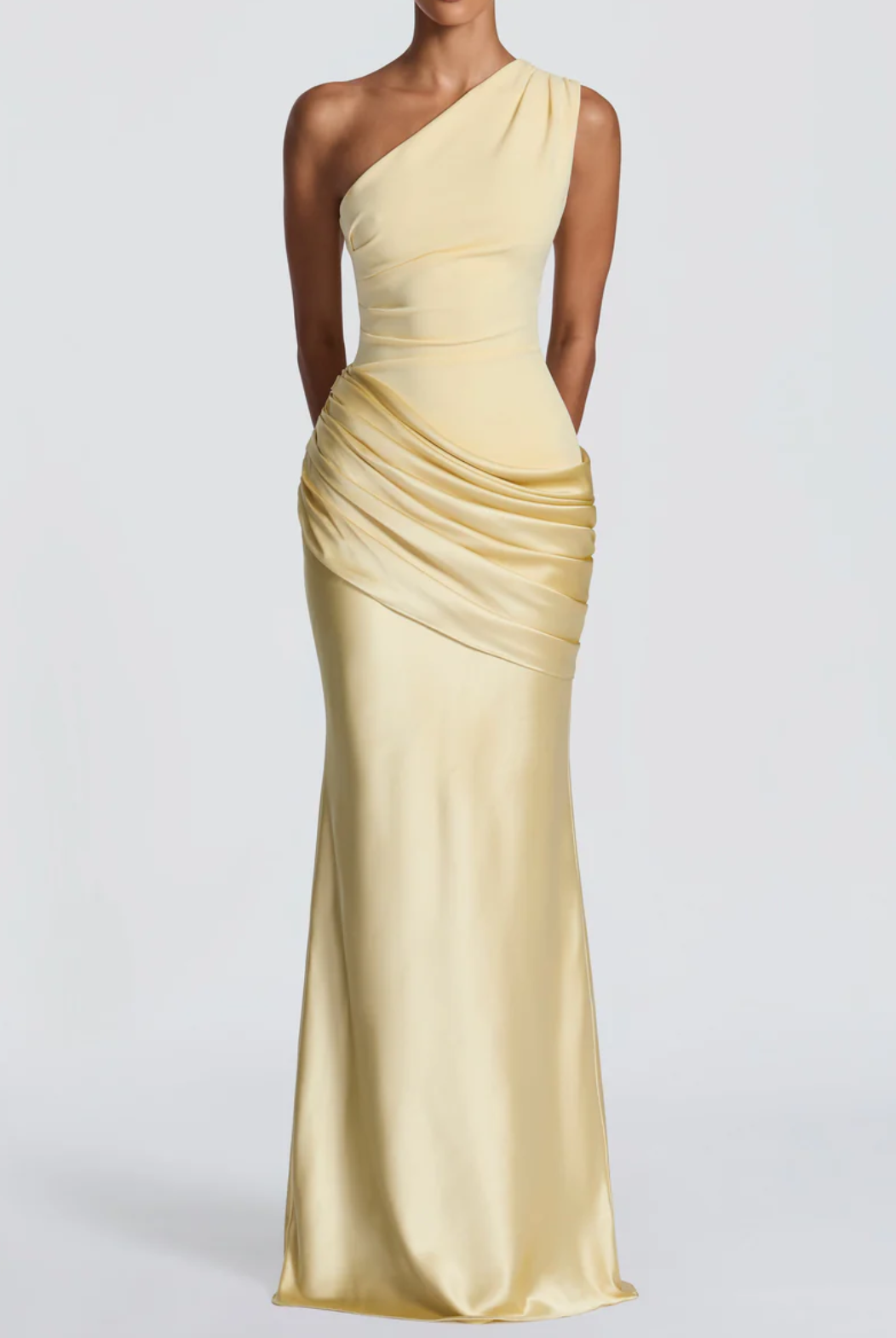 Champagne Yellow Satin Formal Maxi Dress Collection - Elegant Evening Gown for Weddings & Prom