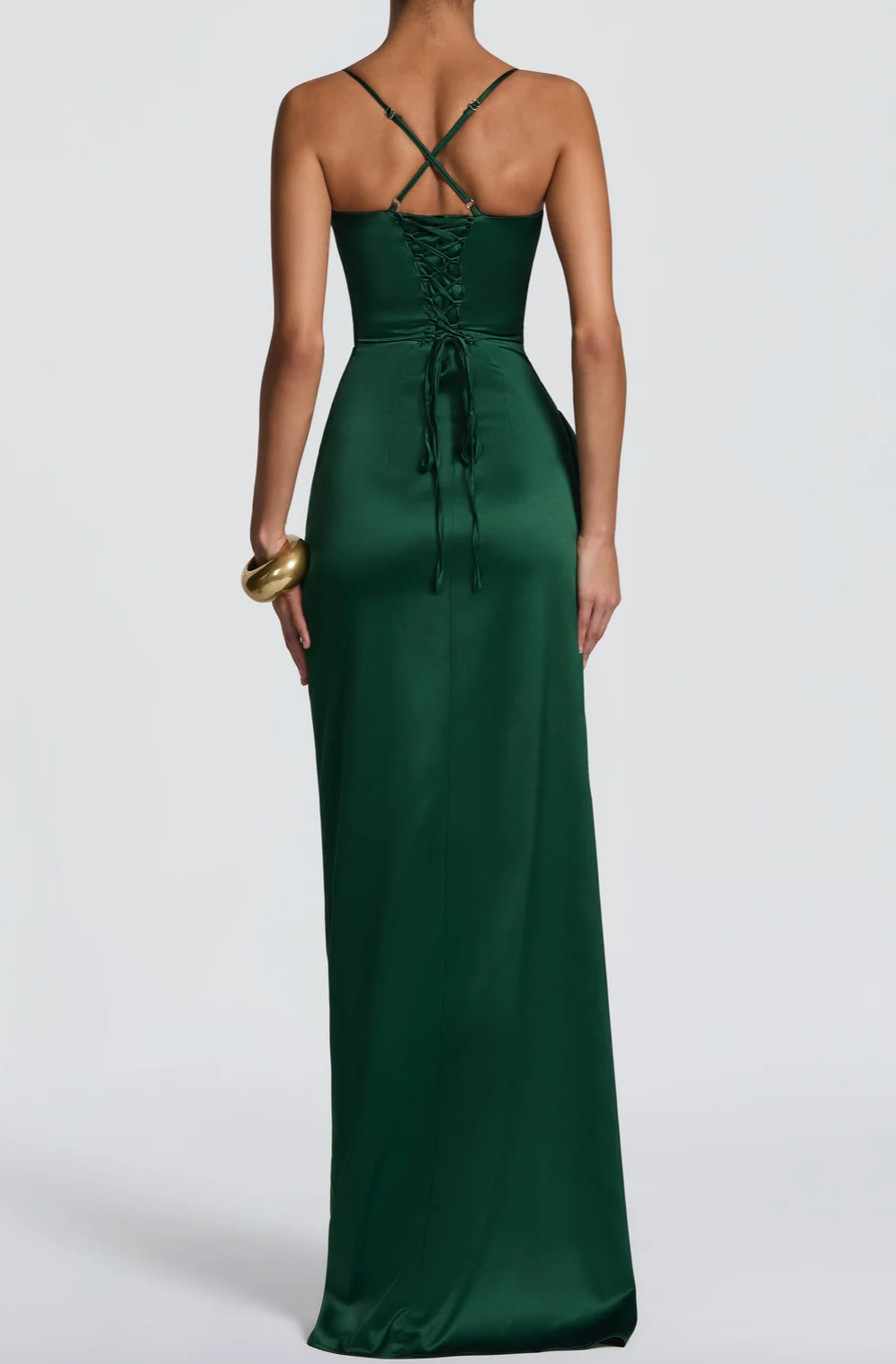 Emerald Green Satin Maxi Dress Collection