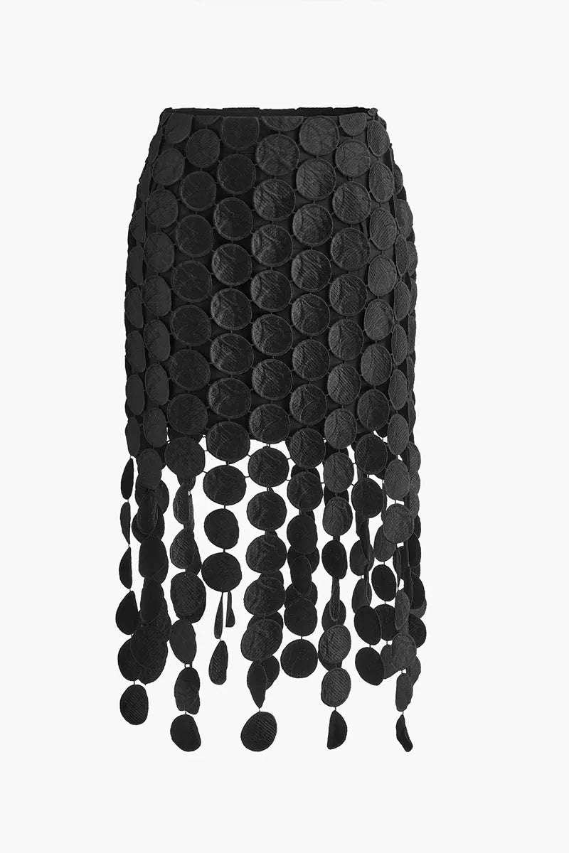 Ladies' Elegant And Casual Laser Cut Multi Round Double-Layer Skirt