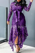 Sheer Maxi Dresses Long Sleeve Lace