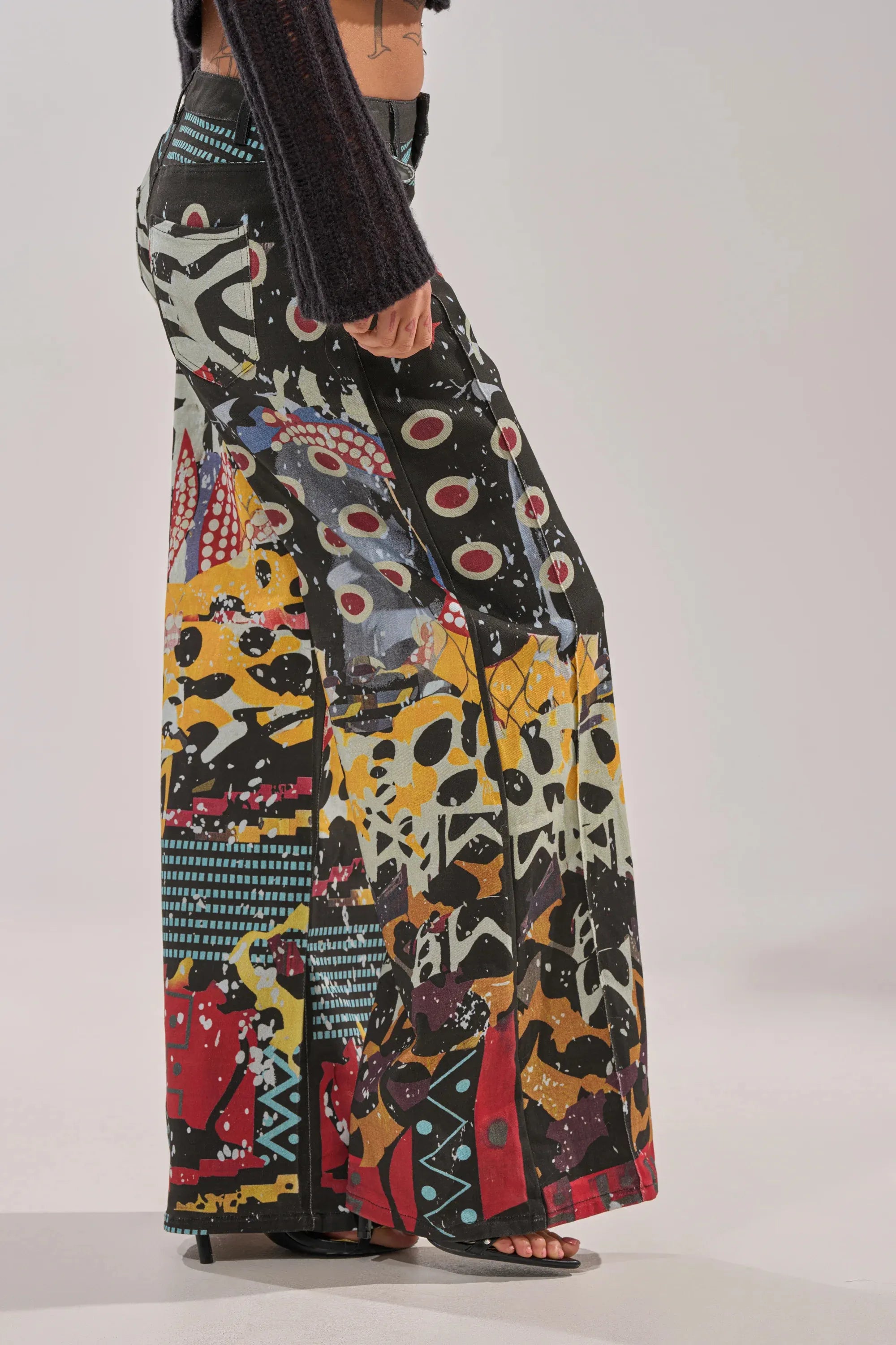 Women's Casual Printed Wide Leg Jeans