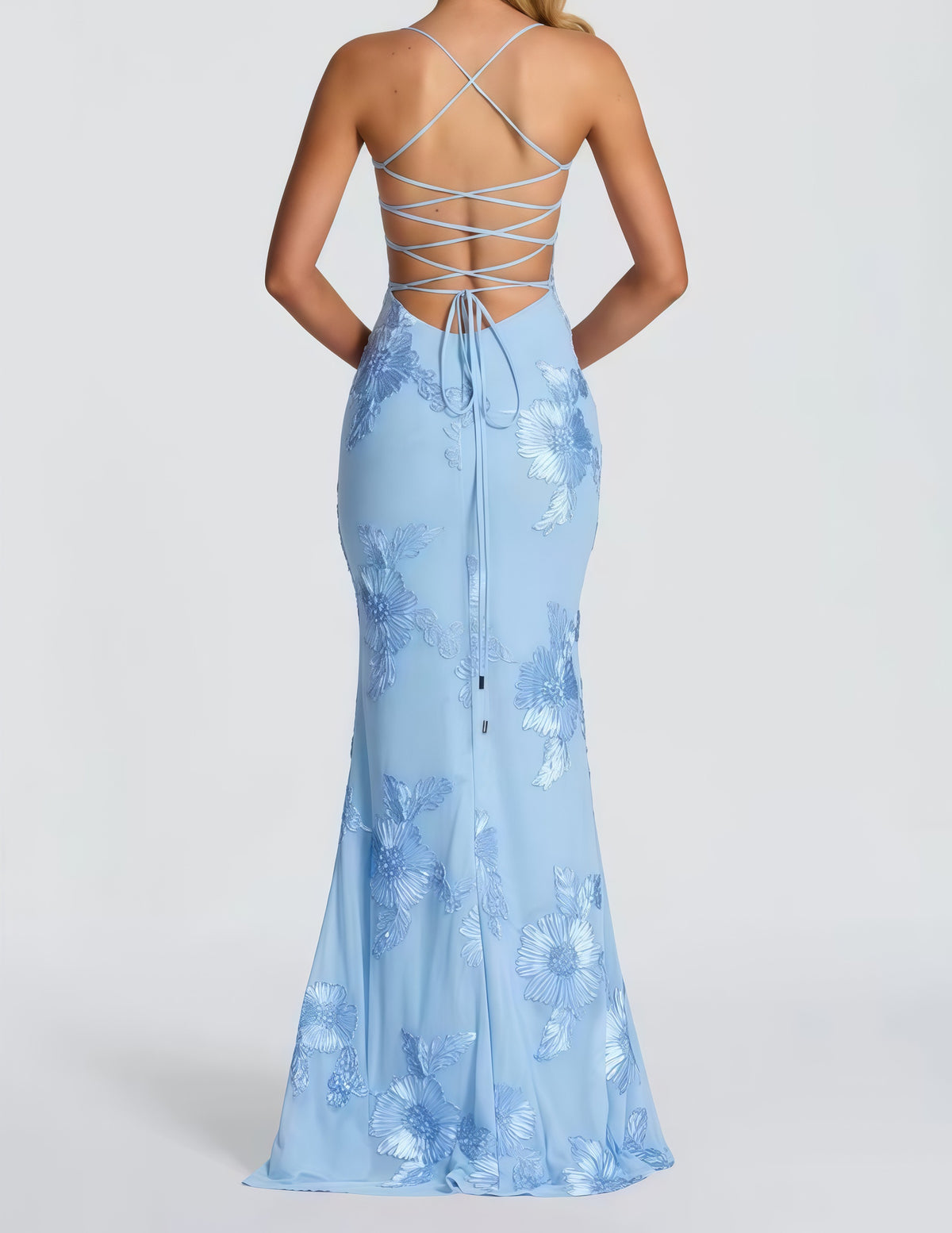 Luminous Golden Floral Embroidered Sweetheart Evening Gown