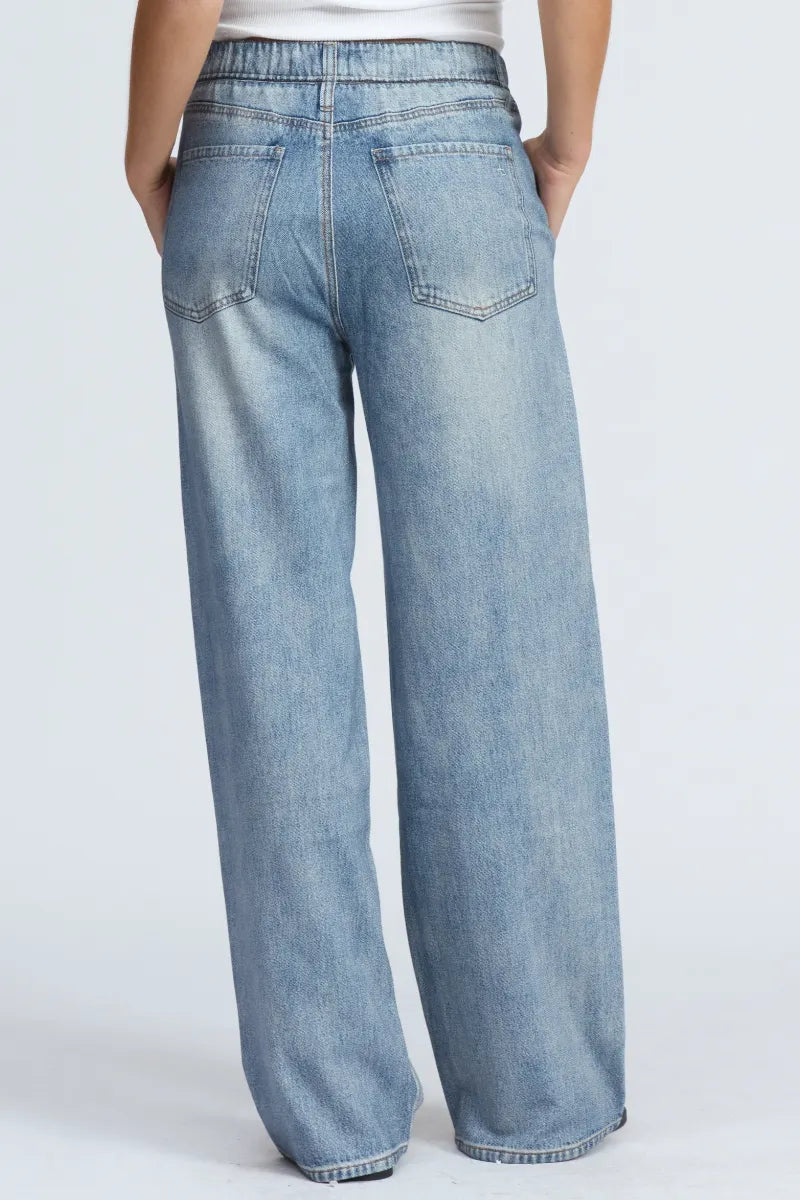 Womens Wash Vertical Pattern Casual Jeans