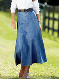 Casual A-line Light Washed Denim Skirt