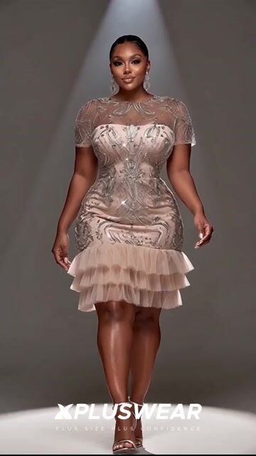 Party Elegant Tulle Pink Round Neck Short Sleeve Ruffle See Through Sequin Mini Dresses
