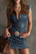 Ladies' Summer Western Style Sleeveless Denim Dress