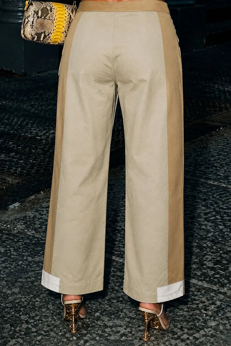 Women's hot-selling Y2K printed straight-leg pants with asymmetrical panels