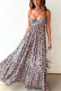 Pink Floral Tiered Boho Maxi Dress – Romantic Vacation Elegance