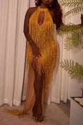 Women's Neck Hanging Tassel Elegant Temperament Dinner Party Style Dress