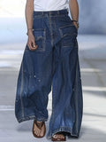 ¡3⁄424-hour shipping out¡¿Casual Loose Graffiti Multi-Pocket Jeans