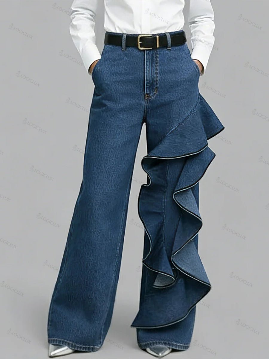 Stylish Ruffled Jeans