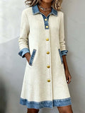 Women'S Casual Denim Patchwork Dress