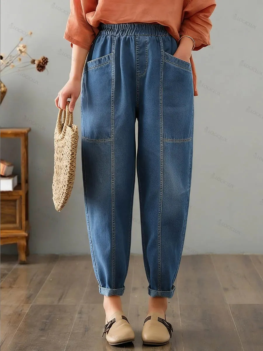 Women's High-waisted Loose-fitting Harem Jeans