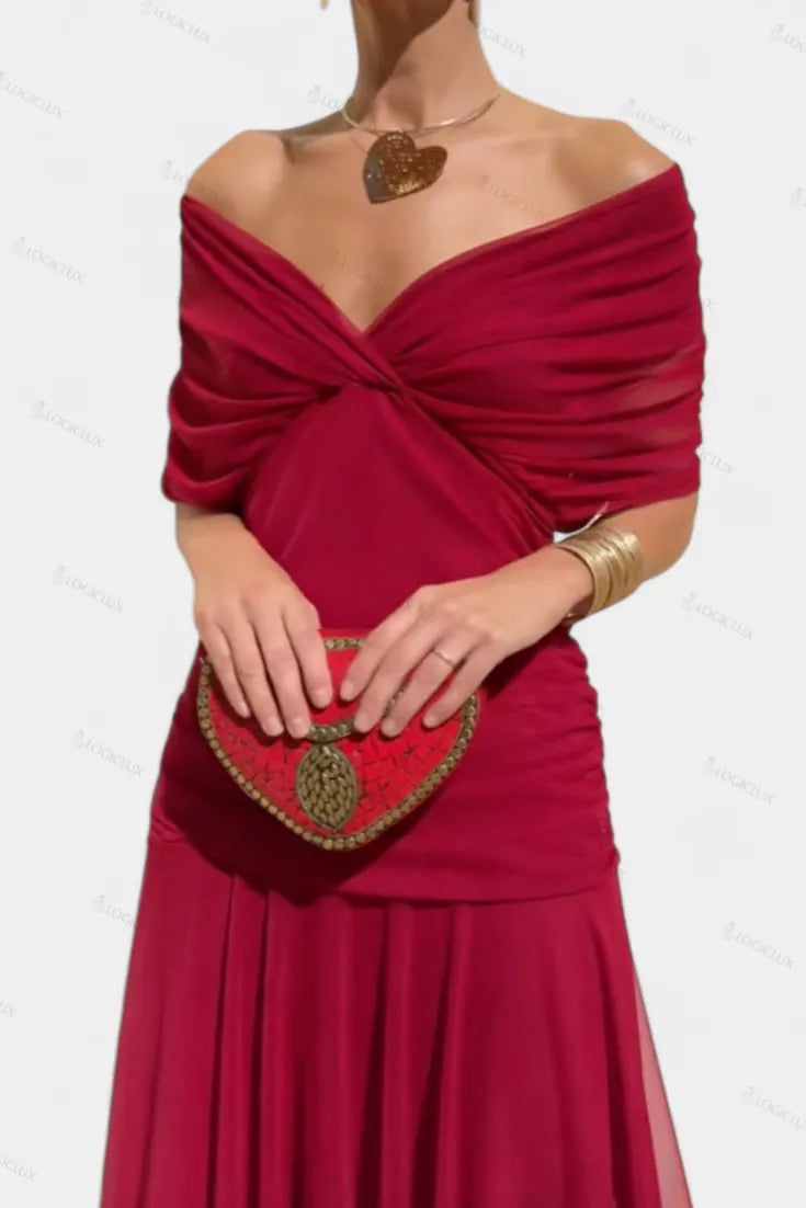 Long Floral Dress with V-Neck