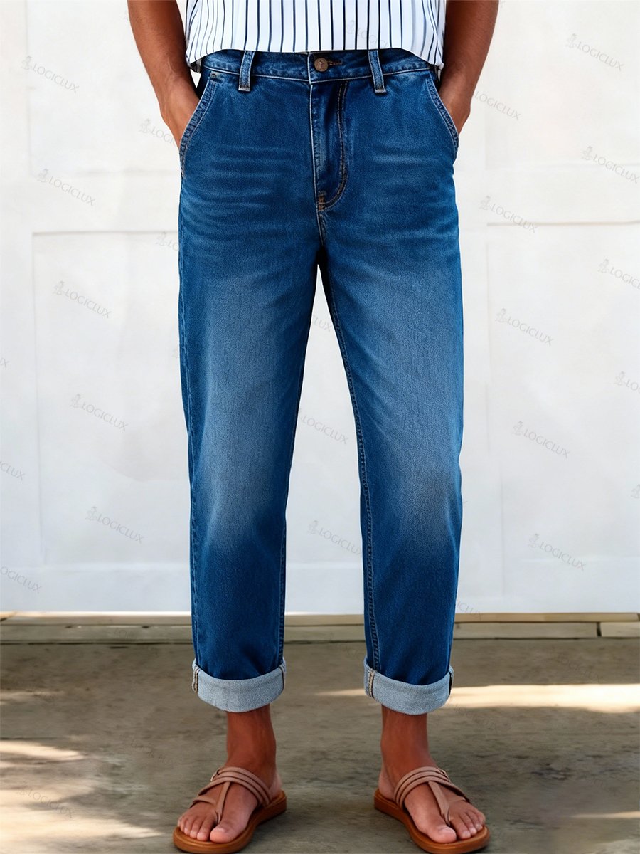 Women's Straight-leg Casual Cotton Jeans