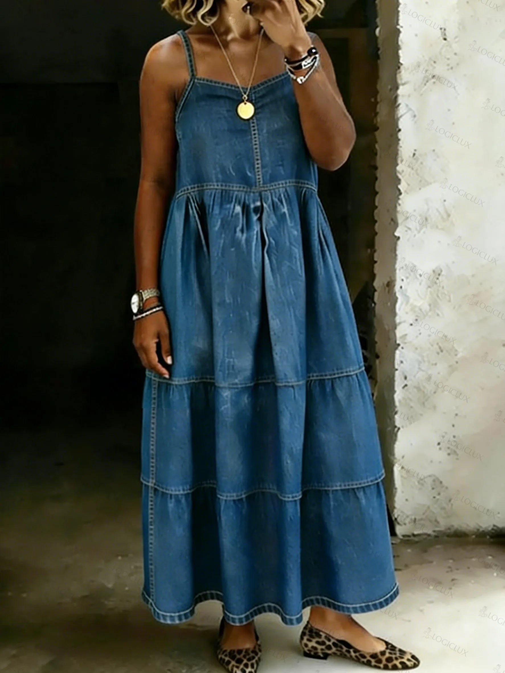 Women's Cozy Cotton Denim Dress Dress