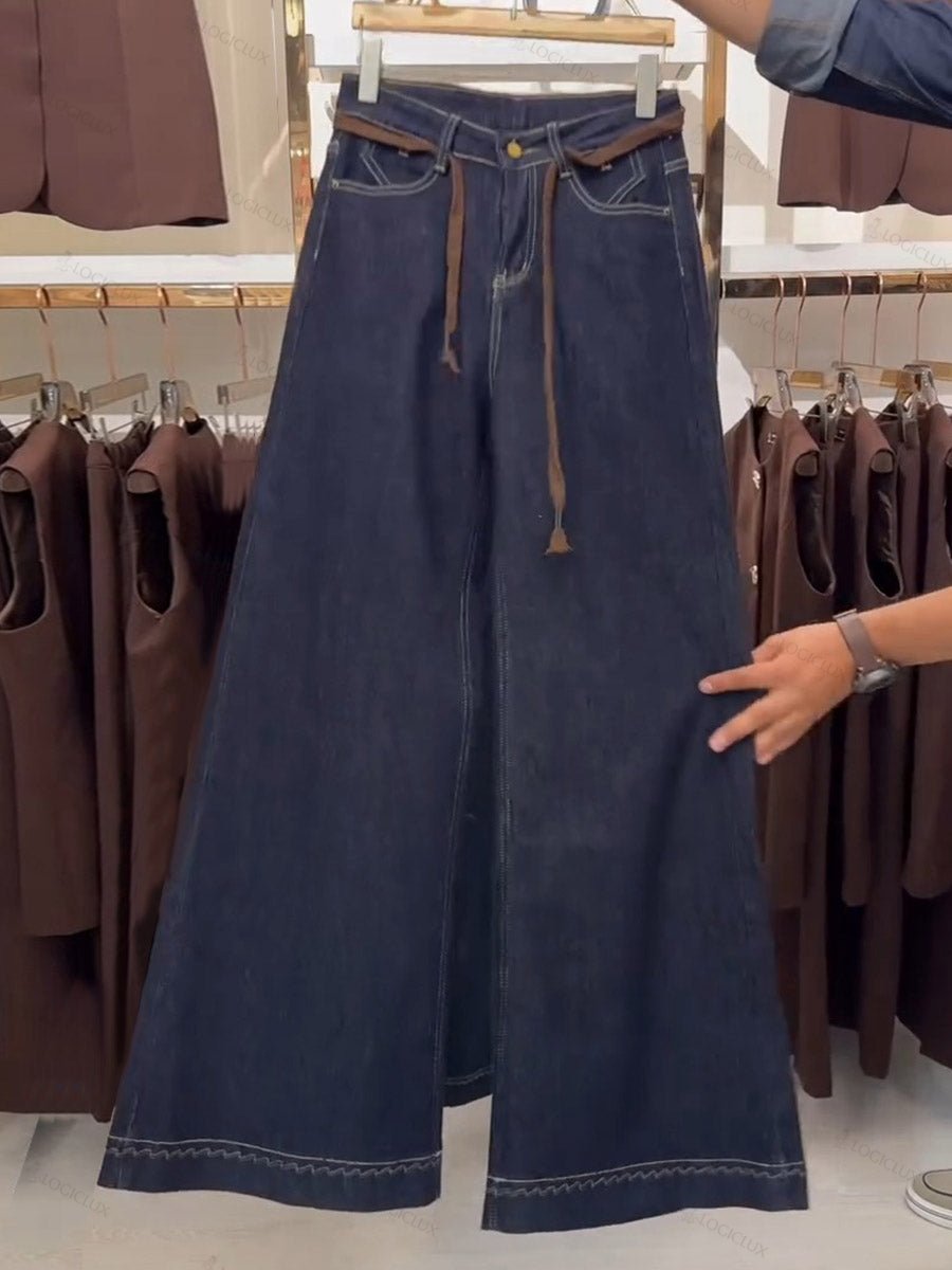 Women's High-waisted Casual Loose-fitting Wide-leg Jeans