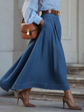 Elegant Stylish Irregular Hem Denim Skirt