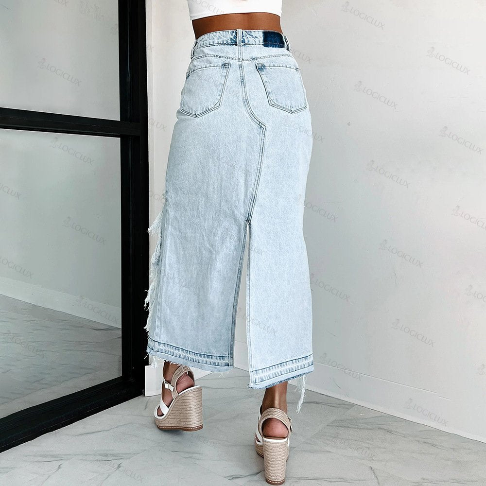 The Denim Maxi Skirt