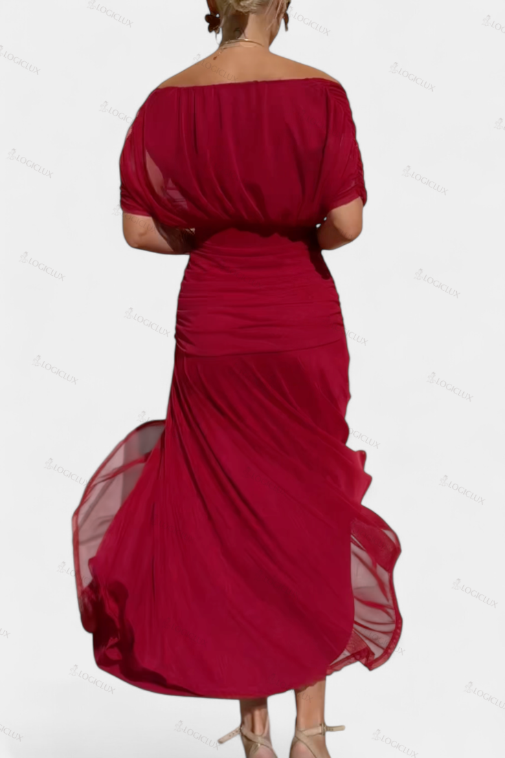 Long Floral Dress with V-Neck