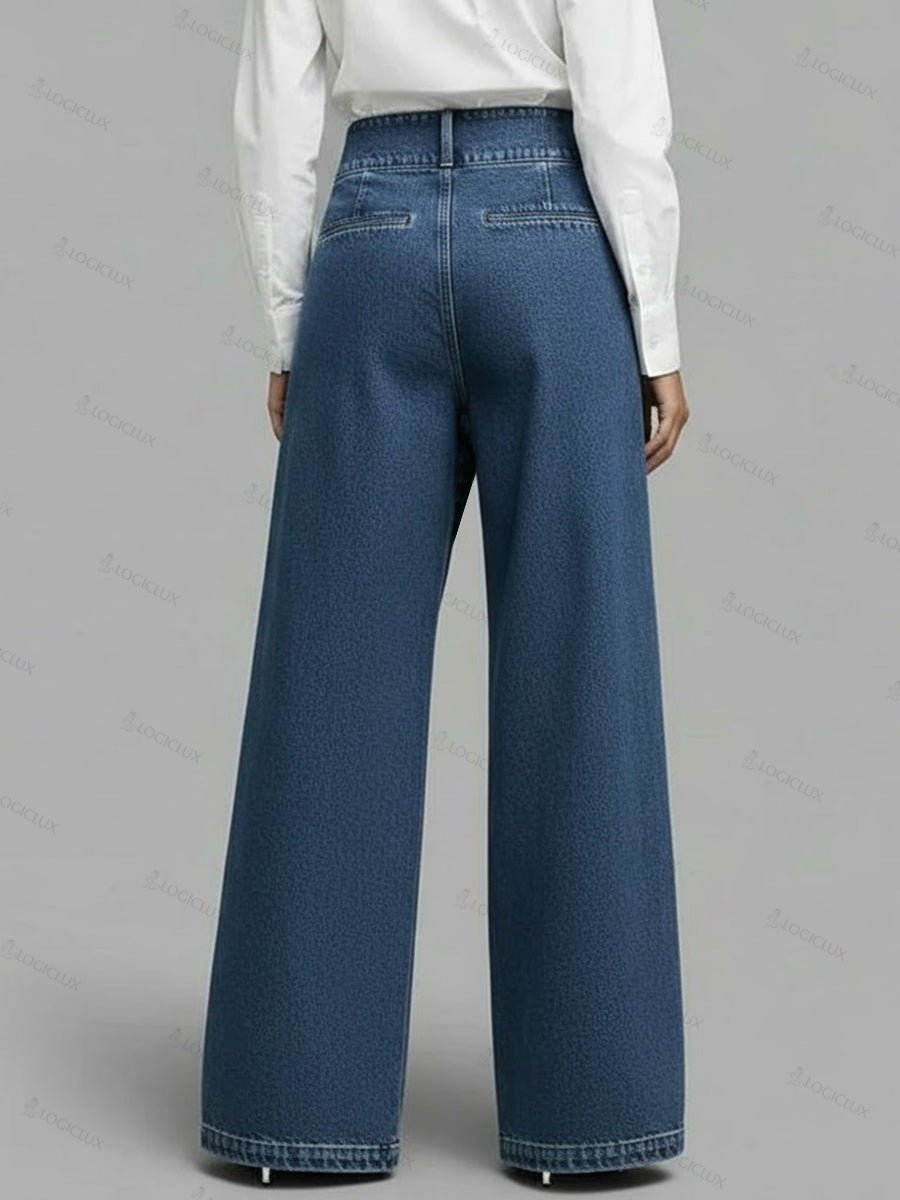 Women's High-waisted Casual Loose-fitting Wide-leg Jeans