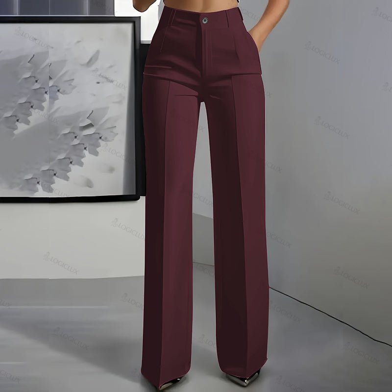 ElaraTM - High Waisted Wide Leg Suit Trousers