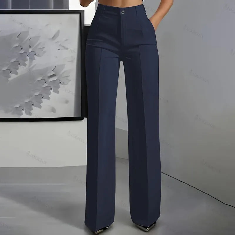ElaraTM - High Waisted Wide Leg Suit Trousers