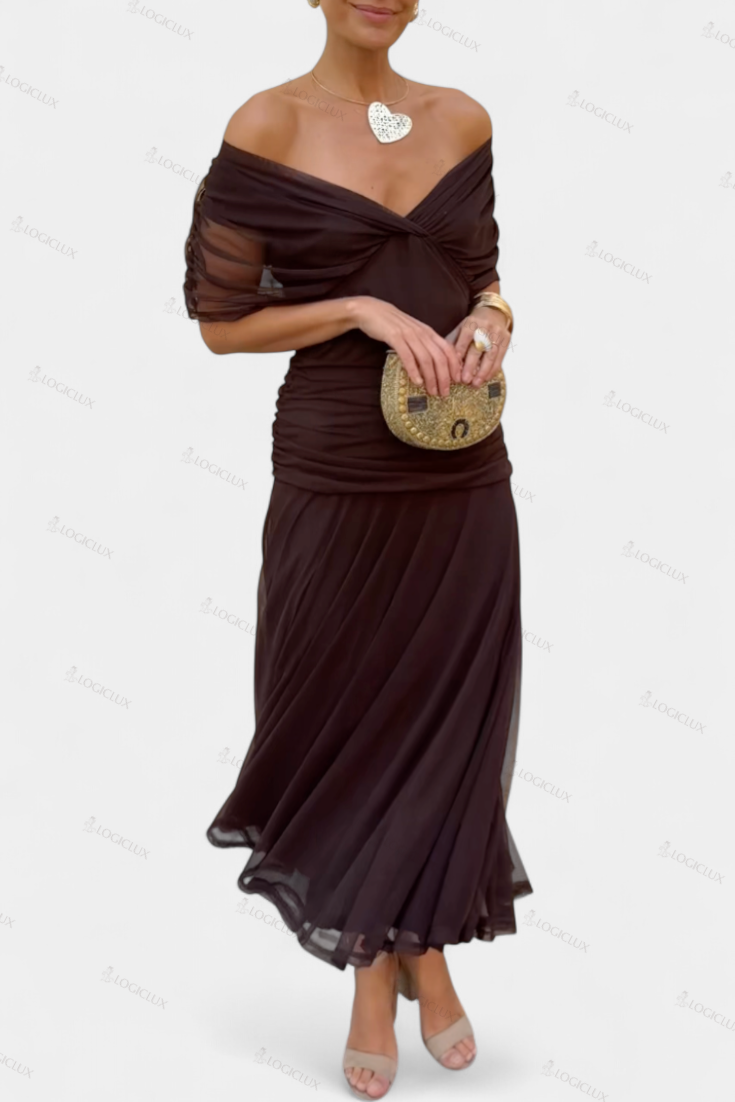 Long Floral Dress with V-Neck