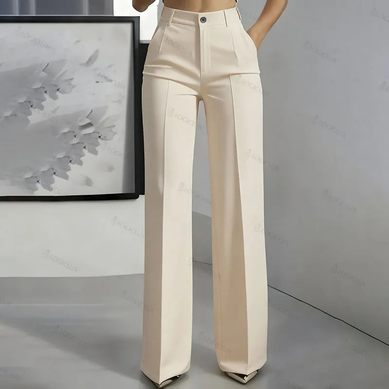 ElaraTM - High Waisted Wide Leg Suit Trousers
