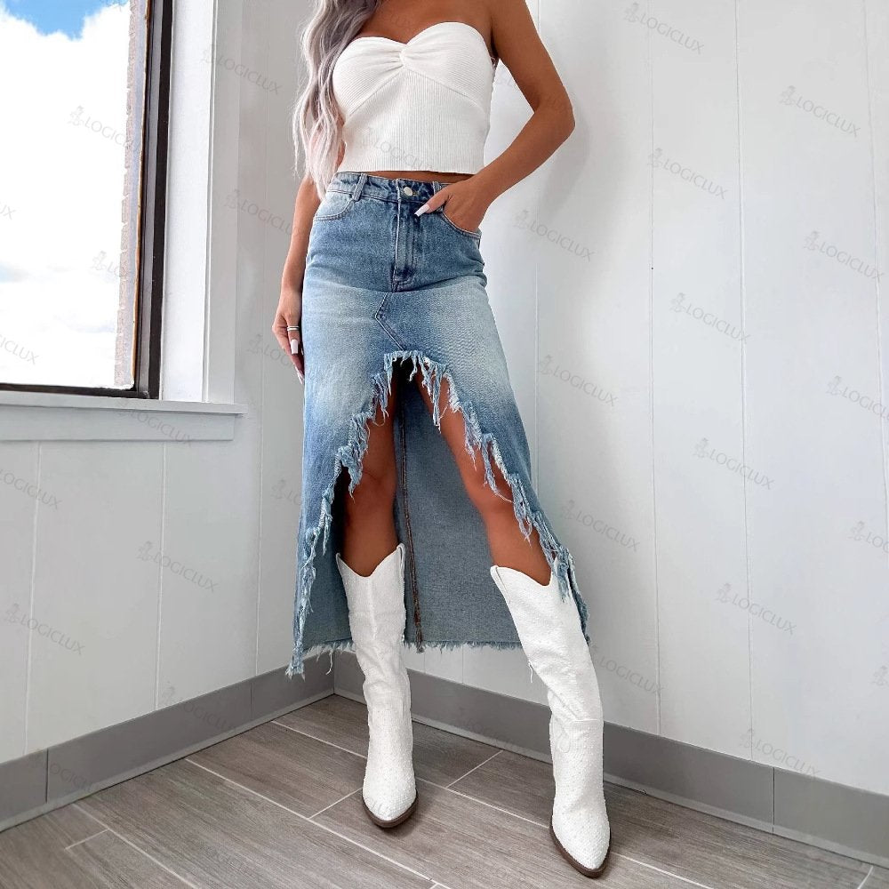 The Denim Maxi Skirt
