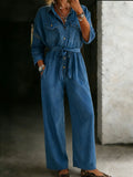Women’s Casual Chic One Piece Denim Jumpsuit