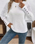 Lace Crochet Top Long Sleeves
