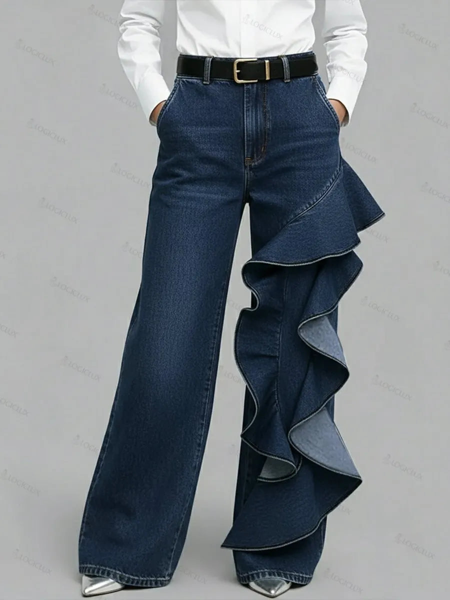 Stylish Ruffled Jeans