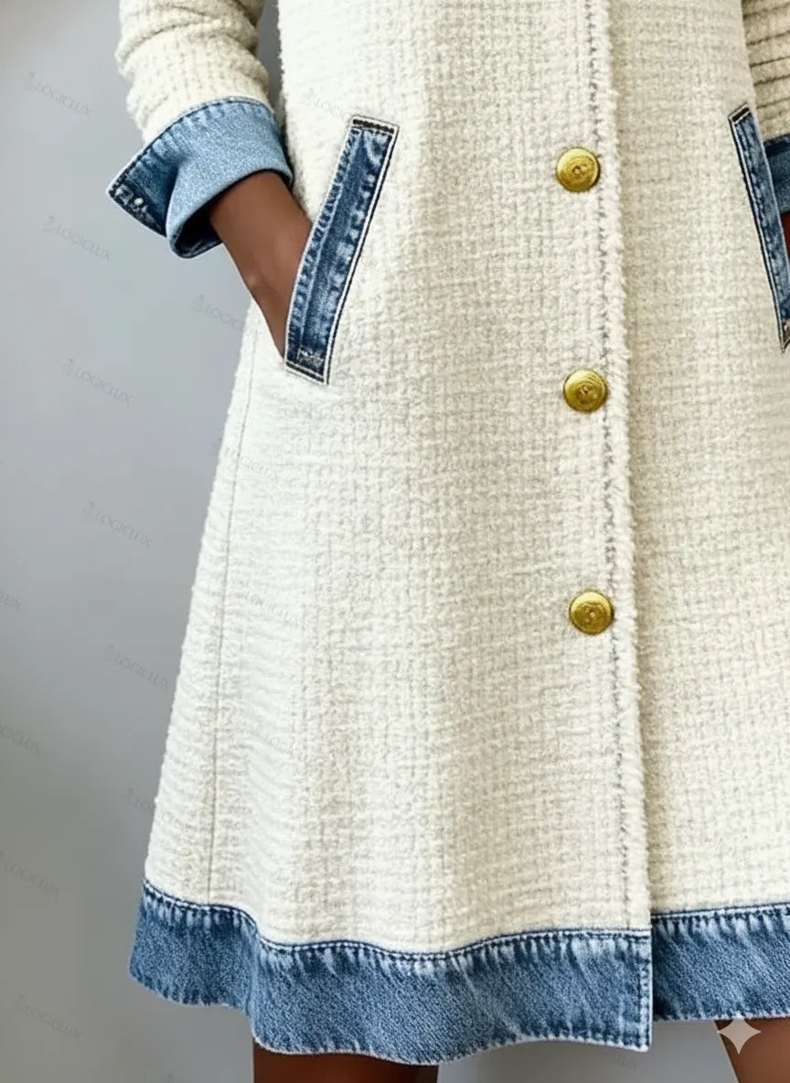 Women'S Casual Denim Patchwork Dress