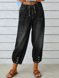 Women's High-waisted Casual Loose-fitting Wide-leg Jeans