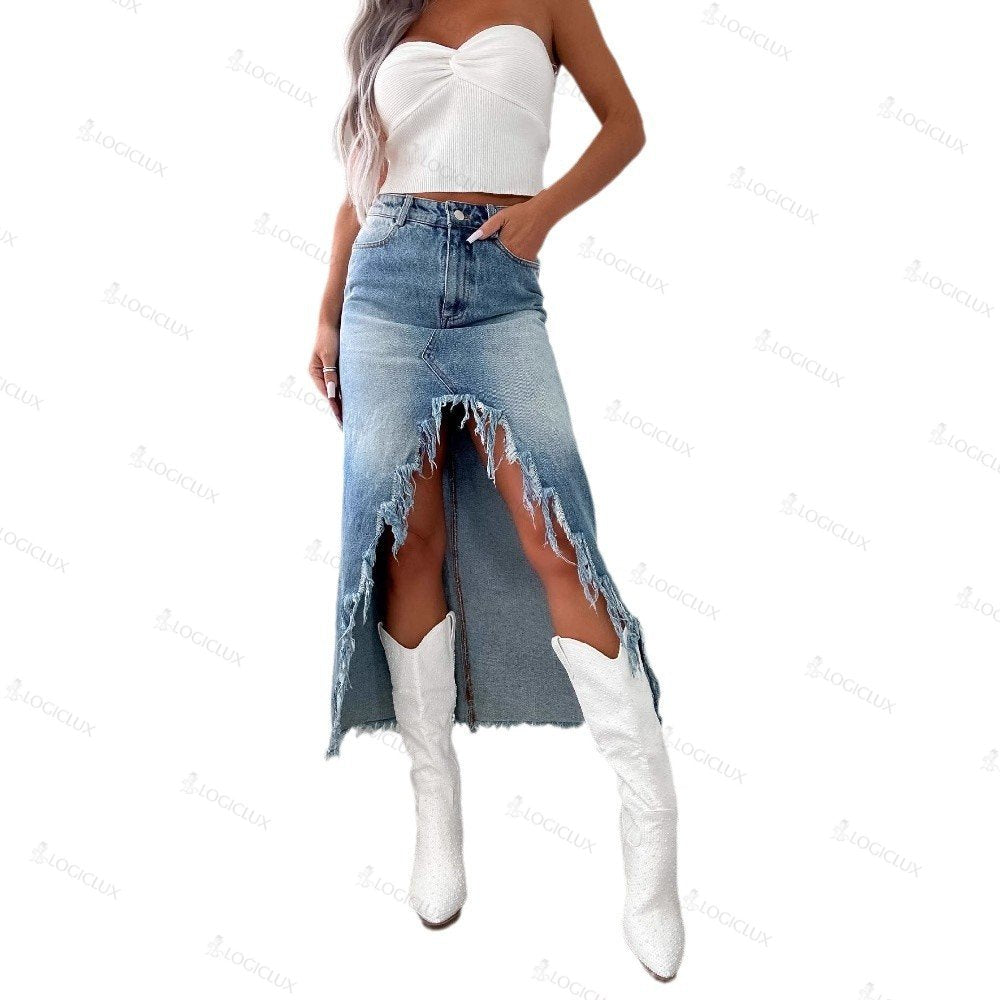 The Denim Maxi Skirt