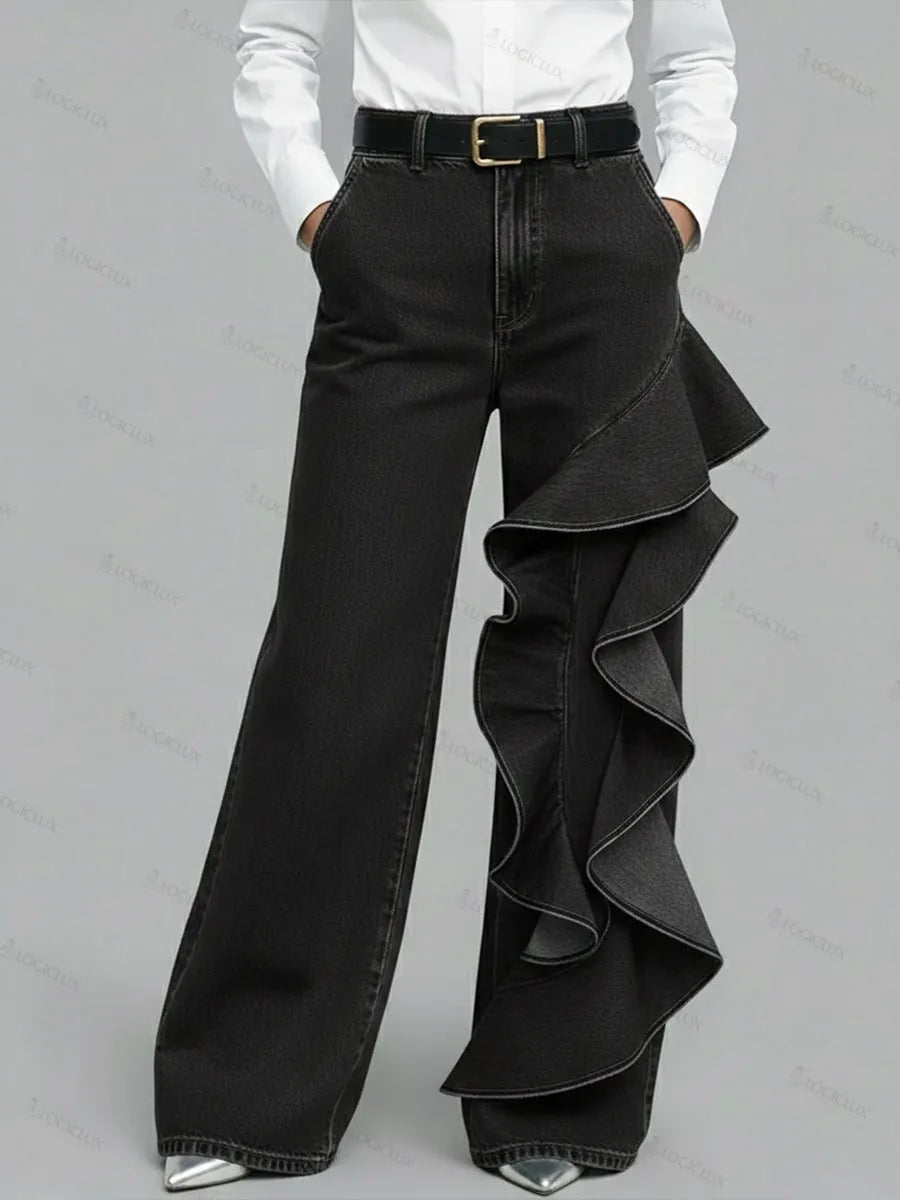 Stylish Ruffled Jeans