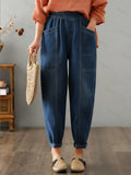 Women's High-waisted Loose-fitting Harem Jeans
