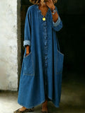 Women's Long-sleeved Casual Loose Denim Dress