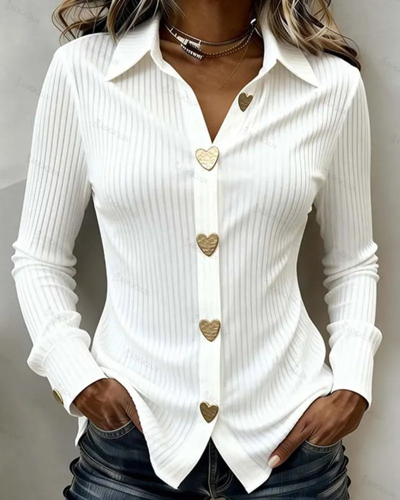 Heart Shaped Button-Up Shirt