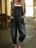 Women's Casual And Fashionable Cotton Denim Jumpsuit