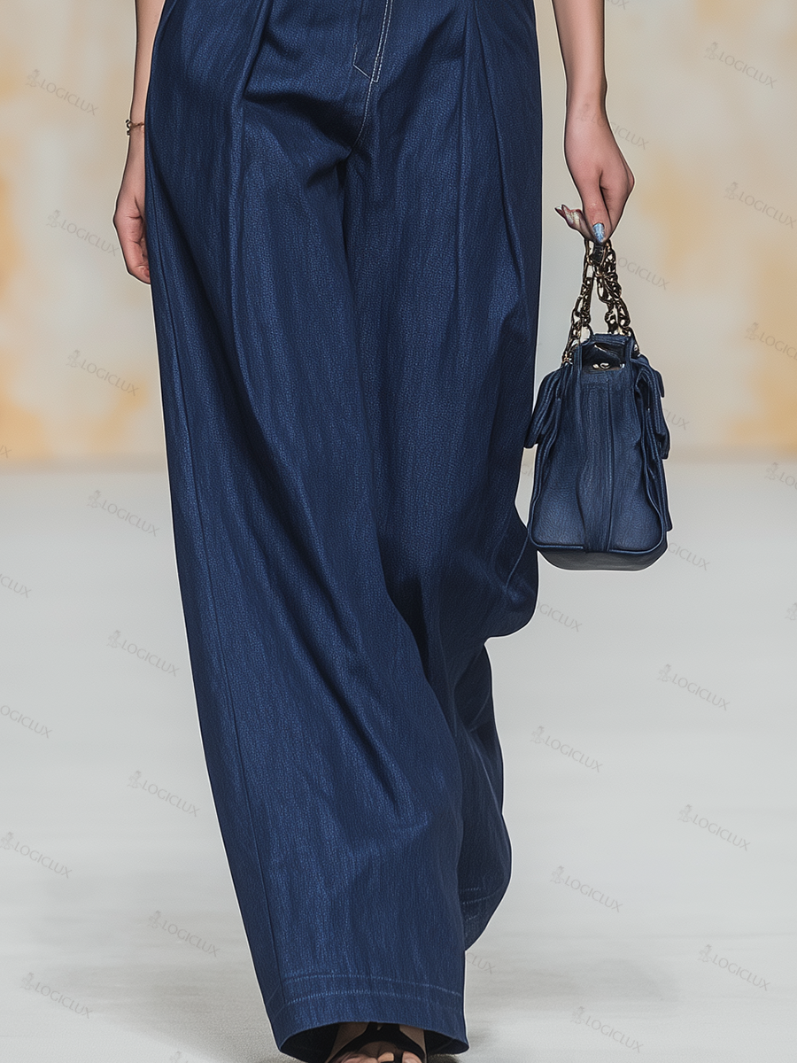 Vintage And Fashionable Casual Sleeveless Denim Jumpsuit