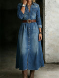Women's Long-sleeved Casual Denim Dress