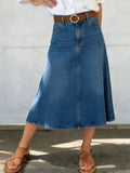 Women's High-waisted Casual Loose Denim Skirt