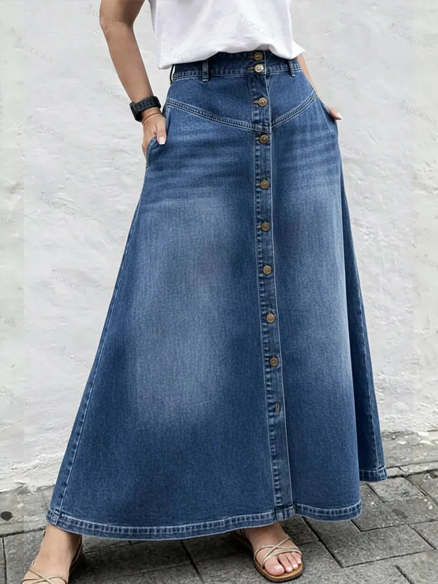 Women's Casual Denim A-line Skirt