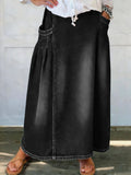 Women's High-waisted Casual Loose Denim Skirt
