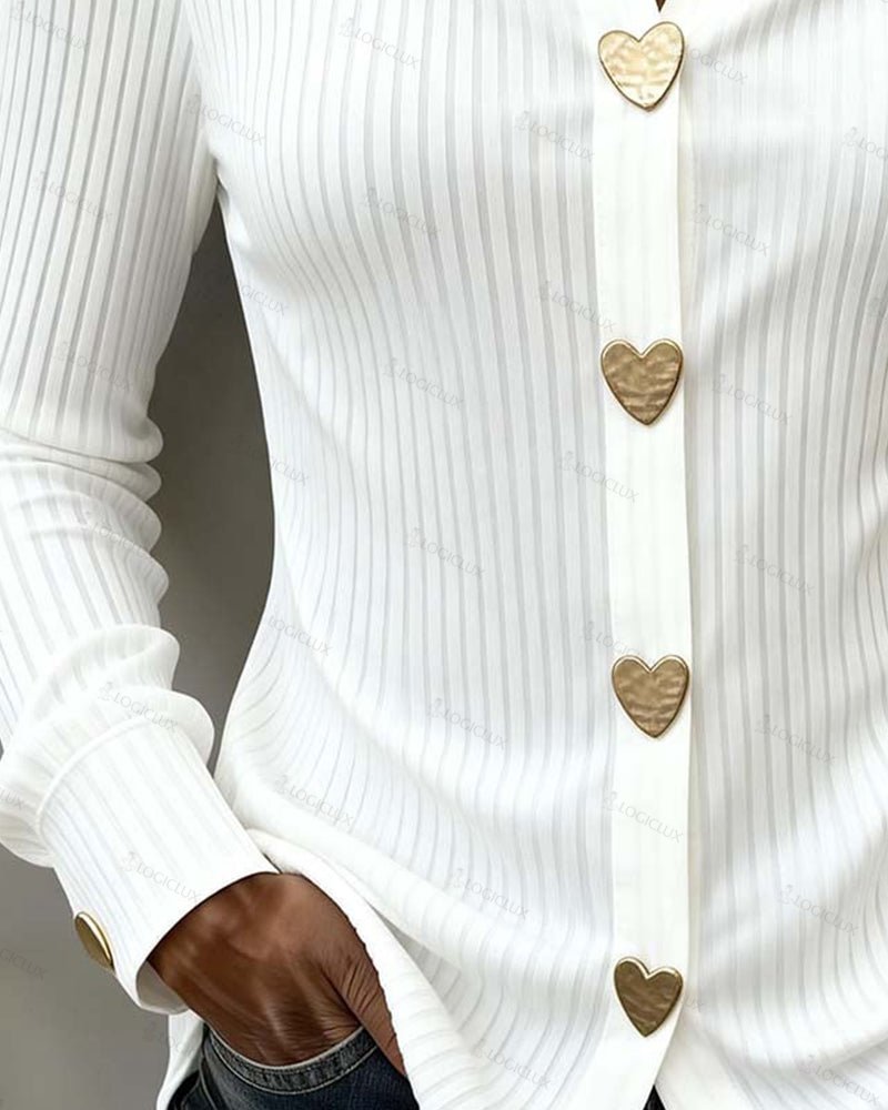 Heart Shaped Button-Up Shirt